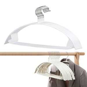 yqmy standard hangers clothes hanger,no bump hangers rubber coated contour metal hanger, sweater hanger,coat jacket hangers,suit hanger,ultra thin space saving t-shirt hanger (white,heavy duty 10)