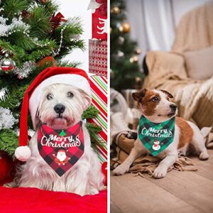SLAUNT 2 Pack Dog Bandanas Christmas Classic Plaid Reversible Dog Bandana Pet Scarf Triangle Bibs for Small Medium Large Dogs Puppy and Cats Thanksgiving Day Christmas Holiday Accessories