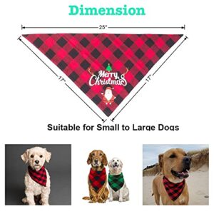 SLAUNT 2 Pack Dog Bandanas Christmas Classic Plaid Reversible Dog Bandana Pet Scarf Triangle Bibs for Small Medium Large Dogs Puppy and Cats Thanksgiving Day Christmas Holiday Accessories