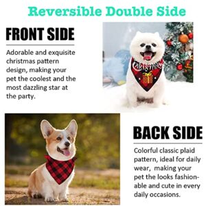 SLAUNT 2 Pack Dog Bandanas Christmas Classic Plaid Reversible Dog Bandana Pet Scarf Triangle Bibs for Small Medium Large Dogs Puppy and Cats Thanksgiving Day Christmas Holiday Accessories