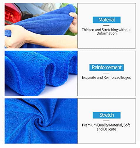 3/5/10 Pack Large Car Drying Towels, 24” x 60” Microfiber Car Wash Towels, Ultra Absorbent Microfiber Car Towels, Lint and Scratch Free Microfiber Towels, Thick Towers for Car, Truck, SUV (3 Pack)