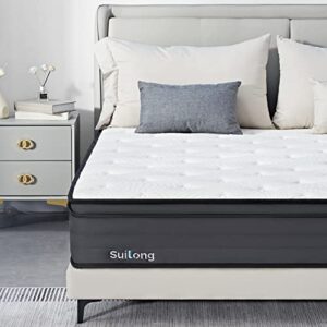 sui long 11 inch mattress full size, medium firm memory foam and individual pocket springs hybrid mattress for motion isolation & cool sleep, certipur-us certified, full size mattress in a box
