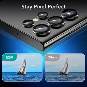 ESR Camera Lens Protector Compatible with Samsung Galaxy S22 Ultra (2022), Scratch-Resistant Ultra-Thin Tempered Glass with Aluminum Edge, Set of 5, Black