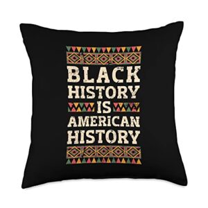 black history month proud black af black history african american pride throw pillow, 18x18, multicolor