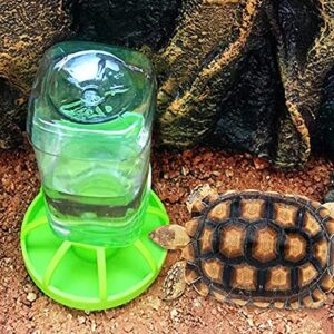 Bilindasly 1PCS Reptile Food Dish Automatic Water Drinker Dispenser Feeding Bowl Lizard Tortoise Feeder Round Dish Terrarium Dish Drink Bottle for Turtle Tortoise Lizard