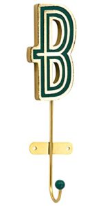 collective home - monogram wall hooks, wall mounted hooks for hanging, wood letters for wall decor, home-bedroom-living room gold decor, decorative wall hangers for coat, scarf, bag(b)
