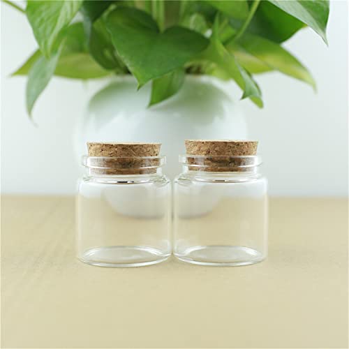 Bottlemaxjar 12pcs Small Glass Bottle Stopper 50ml Vials Glass Jars with Cork Storage Decorative Bottle 31x47x50mm(1.22x1.85x1.96inch), Diameter: 47mm, Height: 50mm, Opening: 31mm