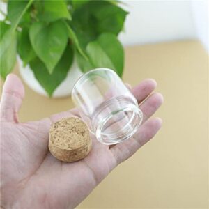 Bottlemaxjar 12pcs Small Glass Bottle Stopper 50ml Vials Glass Jars with Cork Storage Decorative Bottle 31x47x50mm(1.22x1.85x1.96inch), Diameter: 47mm, Height: 50mm, Opening: 31mm