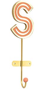 collective home - monogram wall hooks, wall mounted hooks for hanging, wood letters for wall decor, home-bedroom-livingroom gold decor, decorative wall hangers for coat, scarf, bag(s)