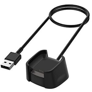 emilydeals charger for fitbit versa/versa lite, replacement usb charging dock with 3.3ft cable cord for fitbit versa lite, versa smartwatch (black)