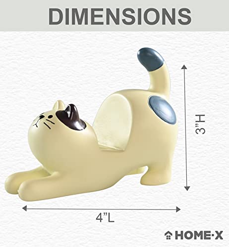 Home-X Cat Phone Stand, Cute Desktop Smartphone Holder, Vertical or Horizontal, Universal Cell-Phone Stand, Cream with Spots