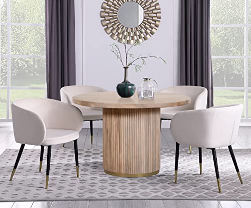 Meridian Furniture Oakhill Collection Modern | Contemporary White Oak Finish Dining Table, 48" W x 48" D x 30" H, Natural