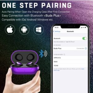 UrbanX Street Buds Plus for Oppo K9 Pro - True Wireless Earbuds w/Hands Free Controls (Wireless Charging Case Included) - Purple