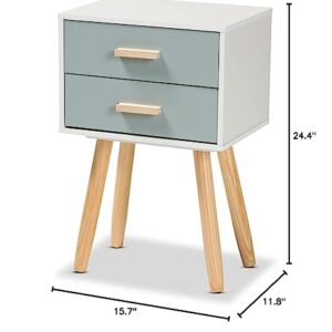 Baxton Studio Giles Nightstands, Oak Brown/Multi-Colored