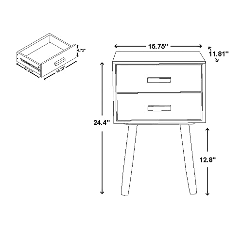 Baxton Studio Giles Nightstands, Oak Brown/Multi-Colored