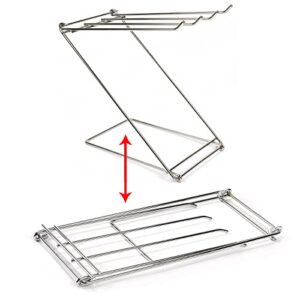 LENITH Stainless Steel Washcloth Holder Dish Rag Cloth Holder, 4 Arms Folding Towel Drying Rack for Kitchen countertop Bathroom, Hand Towel Stand Rack, Silver