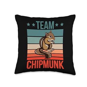 funny chipmunk gifts & accessoires team quote rodent chipmunk throw pillow, 16x16, multicolor