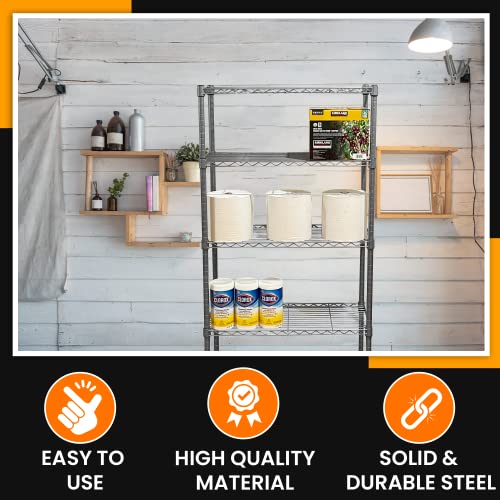 Juggernaut Storage 24"W x 14"D x 59"H Five-Shelf Steel Shelving Unit, 1000 lb Capacity, Silver,SWS241459-5S