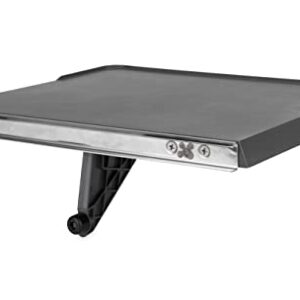 Camco RV Rail Mount Table, 16 ¾-Inches x 12 3/16-Inches | Hangs on Your RV's Exterior Grill Rail | Provides a Flat Surface for Eating, Food Prep and Utensils (58175)|Charcoal Gray