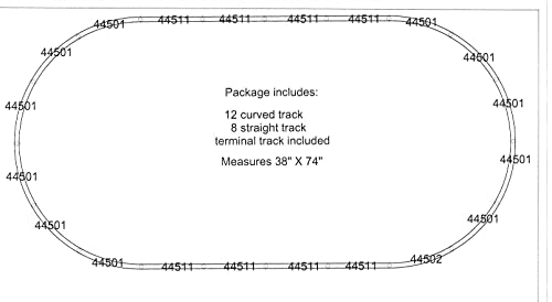 HO Scale Bachmann Nickel Silver EZ Track 38 X 74 Oval for Model Railroad Trains