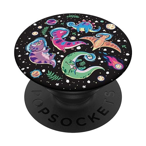 Stars Outer Space Turquoise Dinosaur Pretty White Planets PopSockets Standard PopGrip