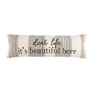 mud pie, dear striped life pillow, 35" x 11"