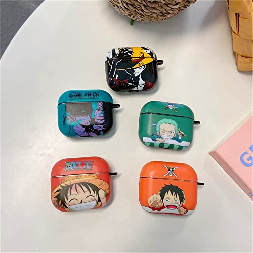 Airpods 3 Case 3rd Generation Airpods 3D Fashion Cute Cartoon Character Theme Design Protective case, Suitable for Airpods 3 Wireless Charging, with Keychain Airpods 3 case (Straw Hat Luffy)