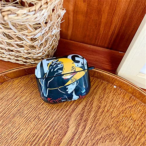 Airpods 3 Case 3rd Generation Airpods 3D Fashion Cute Cartoon Character Theme Design Protective case, Suitable for Airpods 3 Wireless Charging, with Keychain Airpods 3 case (Straw Hat Luffy)