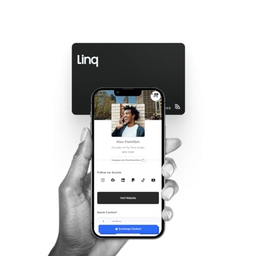 Linq Digital Business Card - Smart NFC Contact and Networking Card (Matte Black)