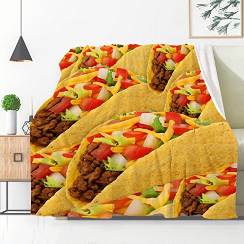 Taco Blanket Throw, Funny Food Blanket Gift for Daughter and Son, Ultra Soft Lightweight Flannel Fleece Micro Blanket for Couch Home Bed Sofa Travel Chairs 30"x40" for Toddler/Little Pets