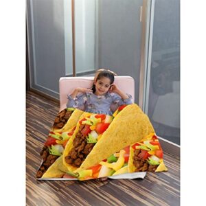 Taco Blanket Throw, Funny Food Blanket Gift for Daughter and Son, Ultra Soft Lightweight Flannel Fleece Micro Blanket for Couch Home Bed Sofa Travel Chairs 30"x40" for Toddler/Little Pets