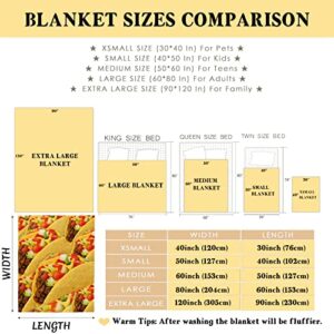 Taco Blanket Throw, Funny Food Blanket Gift for Daughter and Son, Ultra Soft Lightweight Flannel Fleece Micro Blanket for Couch Home Bed Sofa Travel Chairs 30"x40" for Toddler/Little Pets