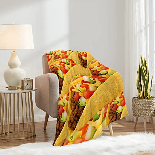 Taco Blanket Throw, Funny Food Blanket Gift for Daughter and Son, Ultra Soft Lightweight Flannel Fleece Micro Blanket for Couch Home Bed Sofa Travel Chairs 30"x40" for Toddler/Little Pets