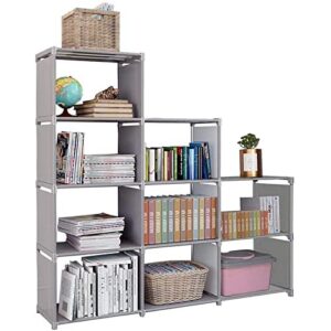 ememuco 9 cube storage grey 9 cube bookcase organizer - 9 shelf cube organizer grey - diy bookcase organizer with hammer