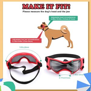 Goggles for Dogs, Ownpets Dog Glasses UV Protection Goggles Snow Protection Wind Protection Dust Protection with Adjustable Strap, Safety Pet Sunglasses for Small and Medium Dog, Red