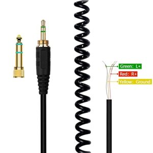 BUTIAO MDR7506 Cable, Replacement OFC Stereo Audio Spring Coiled Aux Cable with 6.35mm Adapter Extension Cord for Sony MDR-7506 MDR-7509 MDR-V6 MDR-V600 MDR-V700 MDR-V900 Headphones
