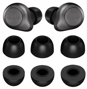 3 pairs memory form ear tips buds for elite 85t, s/m/l 3 size replacement reduce noise fit in case premium earbuds gel compatible with jabra elite 85t - s/m/l black
