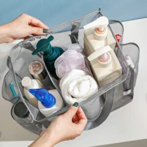 Jelier Mesh Shower Caddy Tote Basket,Hanging Portable Toiletry Bag for Bathroom Accessories (blue)