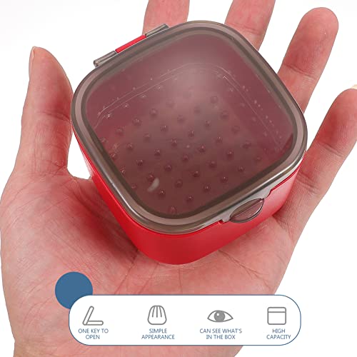 Healifty Denture Case Denture Box Holder Storage Container False Teeth Holder Denture Bath Cleaning Soaking Cup with Strainer And Lid for Travel and Home