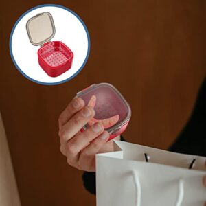 Healifty Denture Case Denture Box Holder Storage Container False Teeth Holder Denture Bath Cleaning Soaking Cup with Strainer And Lid for Travel and Home