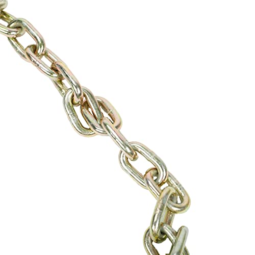 TYFYB 2 PCS Grade 70 Tie Down Binder Chain 5/16 Inch x 6 Feets Transport Tow Chain 15" J Hook Long Shank w/R T J Grab Hook Yellow Zinc,18,800 lbs Safe Working Load