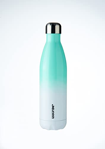 JIELINGER Insulated Stainless Steel Water Bottle -Vacuum Double-Walled Thermos 17Oz - Reusable Metal Water Bottle - Leak-Proof Sports Flask BPA-Free – (Teal shadow, Small)