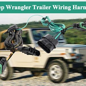 Oyviny Custom 4 Pin Trailer Wiring Harness for 1991-1997 Jeep Wrangler/1997 Jeep TJ/1991-1995 Jeep YJ