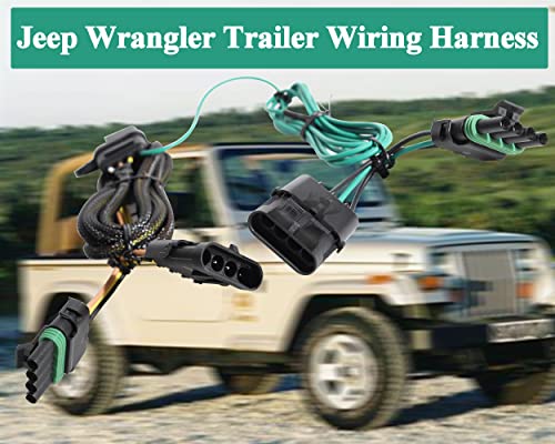 Oyviny Custom 4 Pin Trailer Wiring Harness for 1991-1997 Jeep Wrangler/1997 Jeep TJ/1991-1995 Jeep YJ