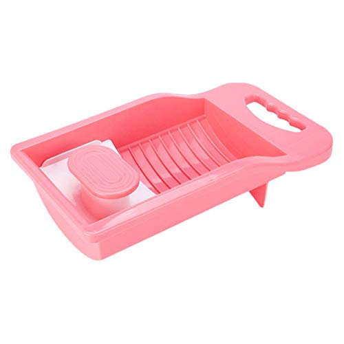 Yardwe Plastic Underwear Washboard Mini Hand Washing Machine Washboard Labor- saving Washboard for Personal Clothes Laundry Kids Shirt Underwear Pink