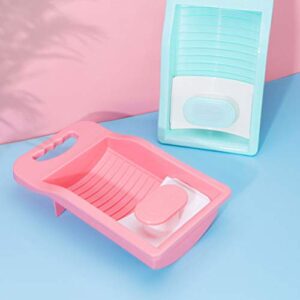 Yardwe Plastic Underwear Washboard Mini Hand Washing Machine Washboard Labor- saving Washboard for Personal Clothes Laundry Kids Shirt Underwear Pink