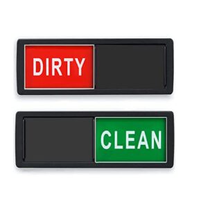 SIHUUU 1 Pack Dishwasher Magnet Clean Dirty Sign,Non-Scratching Strong Clean Dirty Magnet with Clear Colored Text for Dishwasher,Kitchen (Black)