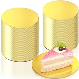 honeydak 50 pack golden cake base grease proof circle plate cardboard rounds mini boards laminated mousse 4 inch for kitchen baking caking pizza dessert cupcake tiered tray display