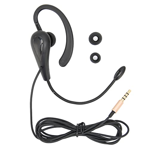 Call Center Headset,Ear Hook Single Sided 3.5mm Headphone with Microphone Single Ear Telephone Headset for Laptop Mobile Phones