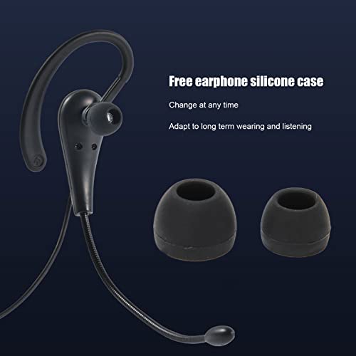 Call Center Headset,Ear Hook Single Sided 3.5mm Headphone with Microphone Single Ear Telephone Headset for Laptop Mobile Phones